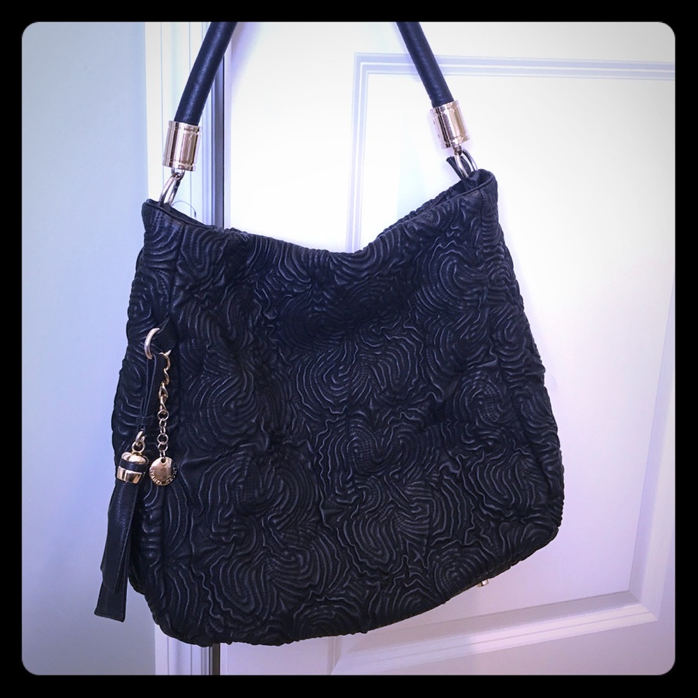 Large black rosette bag